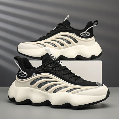 New Korean Style Fashionable Ins Platform Black Low-top Sneakers Spring Leisure All-matching Men's Shoes