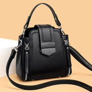 Elegant Lady Soft Leather Textured Small Handbag