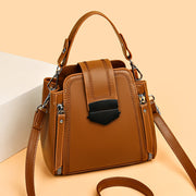 Elegant Lady Soft Leather Textured Small Handbag