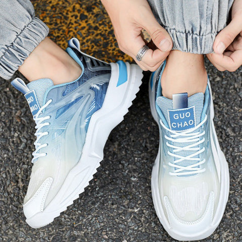 Lace-up Fashion Thick-soled Sports Shoes Casual Breathable Sneakers For Men